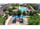 Aerial shot of playground, pool and outdoor amenities in the community at 1814 E Bridgeport Pkwy # 103, Gilbert, AZ 85295