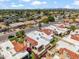 A bird's eye view showcases the property's beautiful landscaping, red tile roofs, and the surrounding residential area at 2170 E Alameda Dr, Tempe, AZ 85282
