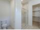 Light-filled bathroom featuring a tiled glass shower and a walk-in closet at 35524 N Tin Ct, San Tan Valley, AZ 85144