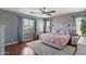 Serene main bedroom with a plush rug, soft lighting, and neutral color palette at 3679 S Cottonwood Ct, Chandler, AZ 85286