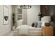 Serene bedroom with neutral tones, stylish wall art, and a modern light fixture at 4752 E Topaz Dr, San Tan Valley, AZ 85140