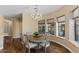 The formal dining room includes a chandelier and abundant light at 5755 S Pearl Dr, Chandler, AZ 85249