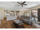 The living area is open to the kitchen and dining area, creating a flow and airy atmosphere at 5755 S Pearl Dr, Chandler, AZ 85249