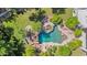 Aerial view of a resort-style pool area featuring rock features, spas, and lounge areas at 6467 E Sierra Vista Dr, Paradise Valley, AZ 85253