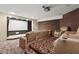 Home theater featuring tiered seating, projector, and screen at 6467 E Sierra Vista Dr, Paradise Valley, AZ 85253