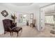 Bedroom features a sitting area with direct access to the backyard pool at 7354 E San Miguel Ave, Scottsdale, AZ 85250