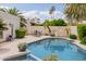 Sparkling pool and patio area create a serene outdoor oasis for relaxing and entertaining in style at 7354 E San Miguel Ave, Scottsdale, AZ 85250