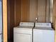 A laundry area reveals a washer and dryer set for easy laundry tasks at 9913 E Main St # 40, Mesa, AZ 85207