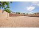 Large, low-maintenance backyard with rock landscaping and block wall, offering privacy and space at 1343 W Roadrunner Dr, Chandler, AZ 85286