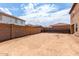 Backyard with dirt and block fence at 2893 E Cherry Hills Dr, Chandler, AZ 85249