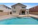 Backyard with a refreshing pool surrounded by desert landscaping at 43507 W Cydnee Dr, Maricopa, AZ 85138