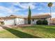 Well-manicured front yard with lush green grass and a beautiful palm tree at 6873 E Kathleen Rd, Scottsdale, AZ 85254