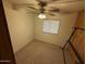 Bedroom features ceiling fan, neutral color walls and a window for natural light at 8103 E Southern Ave # 157, Mesa, AZ 85209