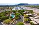 An aerial view of community pool and access to the airstrip at 8502 E Cave Creek Rd # 61, Carefree, AZ 85377