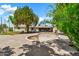 Wide backyard featuring mature trees and an in-ground swimming pool ready for renovation at 1451 E Brown Rd, Mesa, AZ 85203