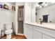 Bright bathroom with a modern vanity, clean lines, and a shower stall for a refreshing experience at 1451 E Brown Rd, Mesa, AZ 85203