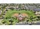Aerial view of a large green area with baseball fields and recreational facilities, offering community amenities at 14793 W Surrey Dr, Surprise, AZ 85379