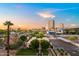 Gorgeous aerial view of the city at sunset showing palm trees, rooftops, and neighborhood streets at 17 W Vernon Ave # 412, Phoenix, AZ 85003