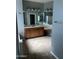 Bathroom with double sinks, vanity area, and tile flooring for a clean, modern look at 4151 E Campbell Ave, Gilbert, AZ 85234