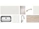 Selection of the home's materials including countertops, cabinets, fixtures, tile backsplash, faucet, sink, and flooring at 46922 W Coe St, Maricopa, AZ 85139