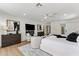 Spacious main bedroom with wood floors, fireplace, and a cozy seating area, perfect for relaxation at 13365 N 74Th St, Scottsdale, AZ 85260