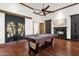 Game room with a pool table and fireplace at 14760 E Paradise Dr, Fountain Hills, AZ 85268