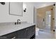Modern bathroom featuring sleek vanity, glass shower, and contemporary fixtures at 19550 N Grayhawk Dr # 1039, Scottsdale, AZ 85255