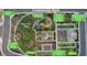 Aerial view of the community park featuring a playground, bocce ball, a picnic ramada, and firepit conversation area at 2339 E Questa Dr, Phoenix, AZ 85024