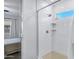 Bright, tiled shower with glass door and window that bring in natural light from the bedroom at 4543 S Nebula --, Mesa, AZ 85212