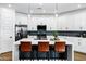 Modern kitchen with white cabinets, a center island with seating, and stainless steel appliances at 4543 S Nebula --, Mesa, AZ 85212