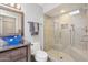 Stylized bathroom featuring glass shower and sleek design at 4800 N 68Th St # 357, Scottsdale, AZ 85251