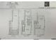 Floor plan of a two-bedroom twin home showing the layout for the first, second, and third floors at 753 N Port Dr, Gilbert, AZ 85233