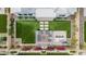 Overhead view showcases the yard's design, the pergola, and the layout of the backyard at 8127 E June St, Mesa, AZ 85207