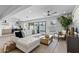 Open living area with plush seating, modern décor, tile floors, and seamless indoor-outdoor flow to the pool at 8430 E Fairmount Ave, Scottsdale, AZ 85251