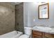 Neutral bathroom with a tub and shower combo at 1027 S Lola Ln, Tempe, AZ 85281