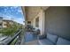 Cozy balcony with comfortable seating, string lights, and scenic views, perfect for relaxing outdoors at 1250 N Abbey Ln # 275, Chandler, AZ 85226