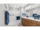 Bathroom featuring a glass-enclosed shower, vanity with sink, and coordinated towel accents at 1250 N Abbey Ln # 275, Chandler, AZ 85226