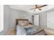 Serene bedroom featuring neutral tones, carpeted floors, and a comfortable bed with throw blanket at 1250 N Abbey Ln # 275, Chandler, AZ 85226