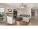 Inviting living room features a fireplace, neutral furniture, and stylish decor at 16540 E El Lago Blvd # 2, Fountain Hills, AZ 85268