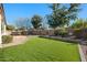 Well-manicured backyard with lush green synthetic grass, perfect for outdoor activities and relaxation in style at 3085 E Parkview Dr, Gilbert, AZ 85295
