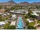 Overhead image capturing the resort amenities, including pools, palm trees, and manicured grounds at 5221 N 24Th St # 103, Phoenix, AZ 85016