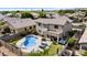 An aerial view of the property featuring a backyard pool, and patio at 5423 W Michigan Ave, Glendale, AZ 85308