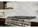 Gas range showing stainless dials and knobs, and tile backsplash at 8156 E Questa Rd, Scottsdale, AZ 85255
