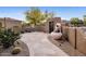 Picturesque courtyard with custom fountain and flagstone pathway leading to the home's entrance at 9913 E Quarry Trl, Scottsdale, AZ 85262