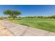 Beautiful golf course with a paved pathway, vibrant green fairway, and mature shade trees at 13052 W Mine Trl, Peoria, AZ 85383
