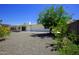 Serene backyard with gravel, lush greenery, and a covered patio, perfect for enjoying the outdoors at 1806 W Rosewood Ct, Chandler, AZ 85224