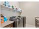 Efficient laundry room equipped with modern washer and dryer units and ample storage space at 18929 W Windsor Blvd, Litchfield Park, AZ 85340