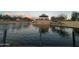Beautiful community water feature with gazebo, rock features, and mature landscaping at 4440 S Leisure Way, Gilbert, AZ 85297