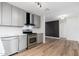 Recently updated kitchen featuring gray cabinets, stainless steel appliances, and modern track lighting at 4922 W Coolidge St, Phoenix, AZ 85031