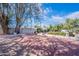 Large backyard with beautiful landscaping, mature trees, and a well-kept patio at 5539 E Dahlia Dr, Scottsdale, AZ 85254